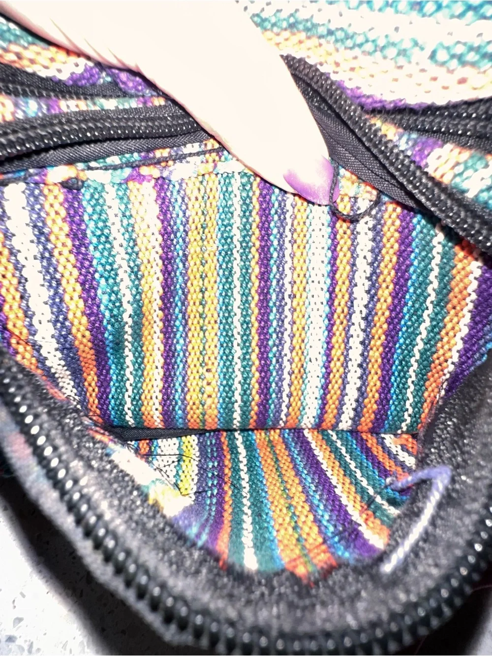 Boho Multicolor Striped Woven Fanny Pack Belt Bag Adjustable